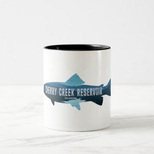Cherry Creek Reservoir Colorado Fish Two-Tone Coffee Mug