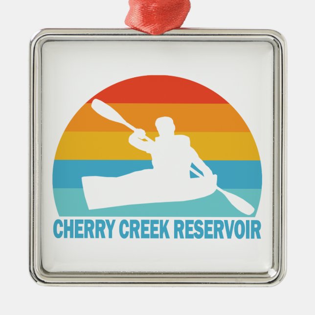 Cherry Creek Reservoir Colorado Kayak Metal Ornament (Front)