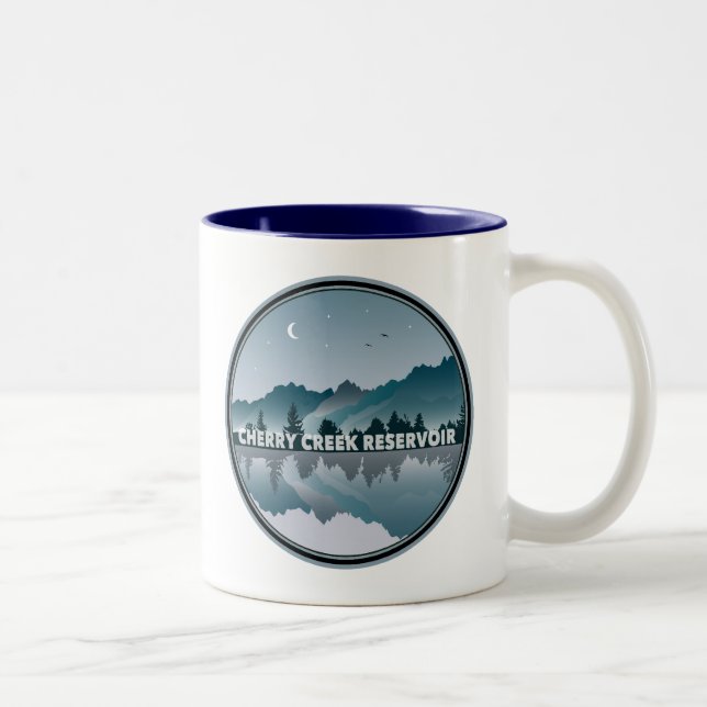 Cherry Creek Reservoir Colorado Reflection Two-Tone Coffee Mug (Right)