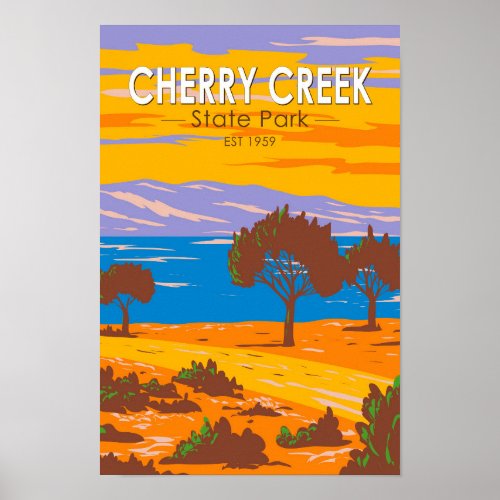 Cherry Creek State Park Colorado Vintage  Poster