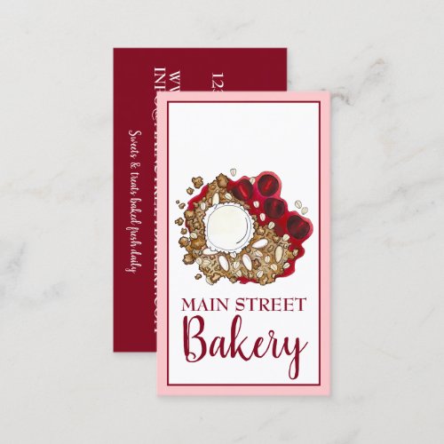 Cherry Crumble Cobbler Dessert Bakery Chef Business Card