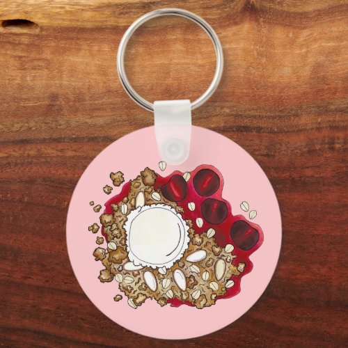 Cherry Crumble Cobbler Dessert Ice Cream Food Keychain