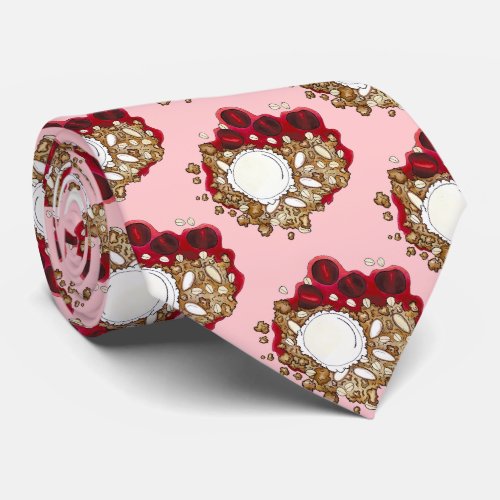 Cherry Crumble Cobbler Dessert Ice Cream Food Neck Tie