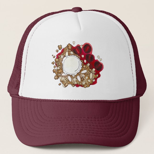Cherry Crumble Cobbler Dessert Ice Cream Food Trucker Hat (Front)