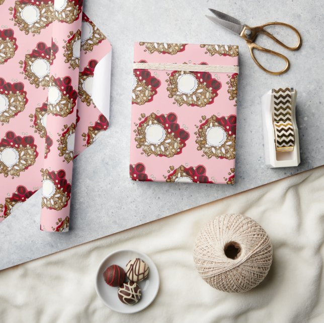 Cherry Crumble Cobbler Dessert Ice Cream Food Wrapping Paper (Crafts)