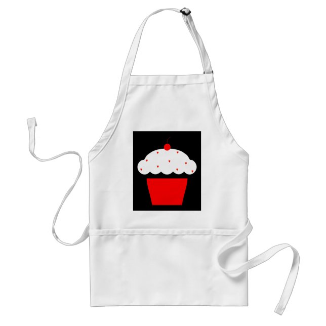 cherry cupcake adult apron (Front)