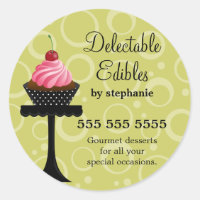 Cherry Cupcake Bakery Box Seals