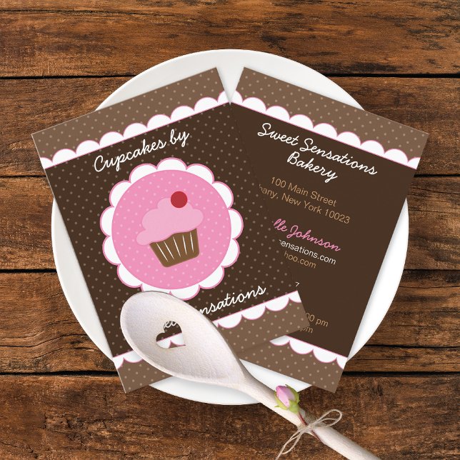 Cherry Cupcake Bakery Business Card (Creator Uploaded)