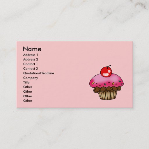 Customizable Cherry cupcake business cards