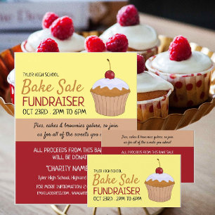 Cherry Cupcake, Charity Bake Sale Event Advert Business Card