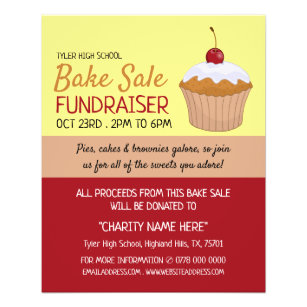 Cherry Cupcake, Charity Bake Sale Event Advert Flyer