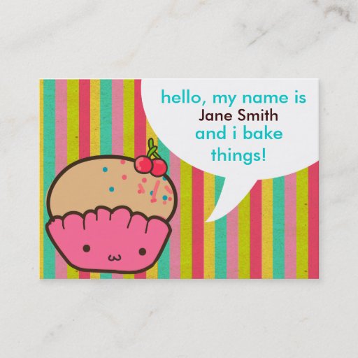 Customizable Cherry Cupcake for Bakers Business Cards