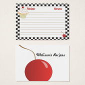 Cherry Cupcake Mini Recipe Cards (Front & Back)