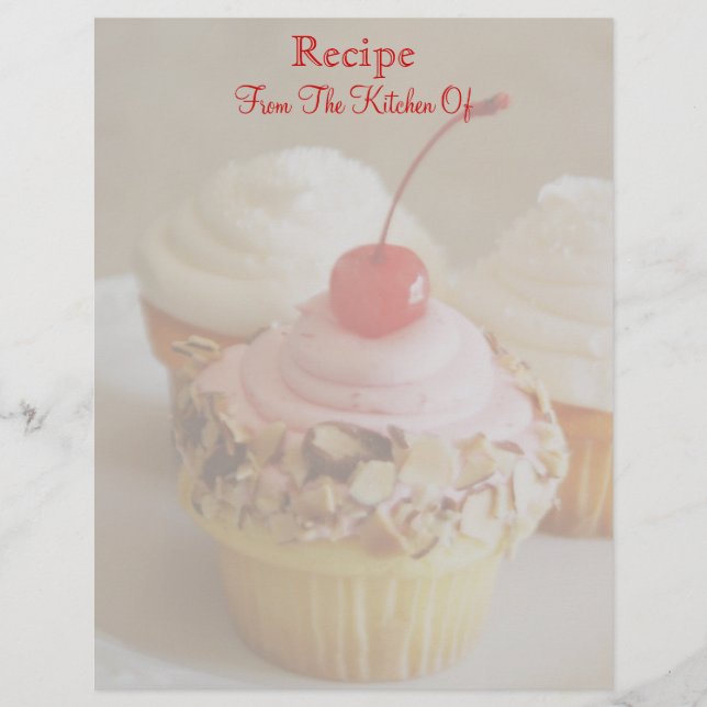 Cherry Cupcake Recipe Letterhead (Front)