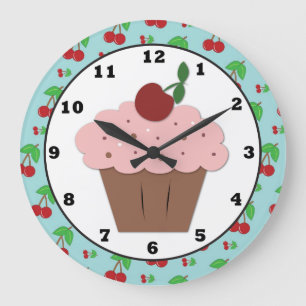 Cherry Cupcake Sweet Wall Clock
