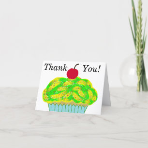 Cherry Cupcake Thank You Card