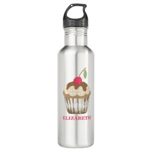 Cherry Cupcake Water Bottle – Cute Pink Stainless