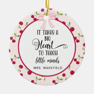 Cherry Custom Teacher Appreciation Gift Christmas Ceramic Ornament
