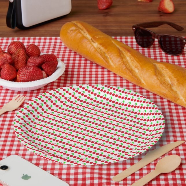 Cherry delight pattern paper plates (Picnic)