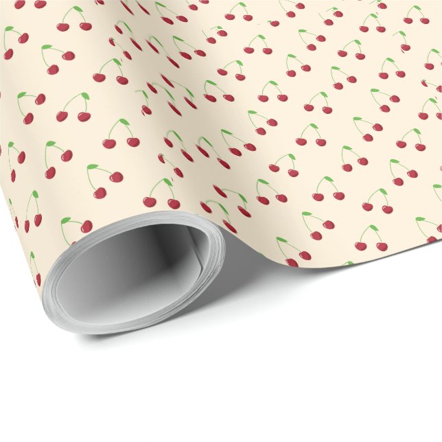 Cherry Design Gift Wrapping Paper (Roll Corner)