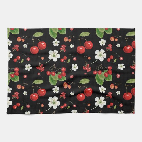Cherry design kitchen towel