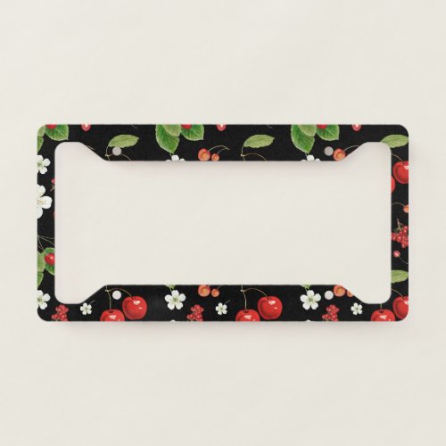 Cherry design license plate frame