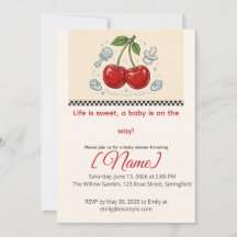 Cherry Diner Baby Shower, Editable