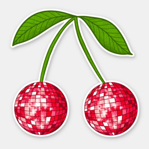 Cherry Disco Ball Sticker