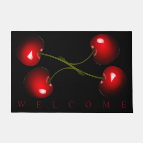 Cherry Doormat Welcome _ Custom Colors