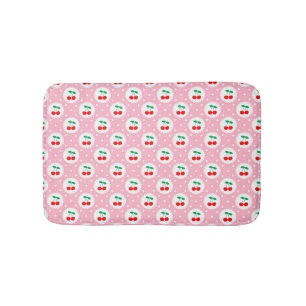 Cherry Dot Pattern – Retro Fruit Gift & Decor Bath Mat