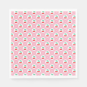 Cherry Dot Pattern – Retro Fruit Gift & Decor Napkins