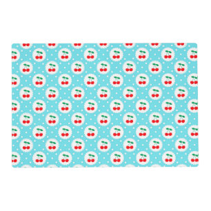 Cherry Dot Pattern – Retro Fruit Gift & Decor Placemat