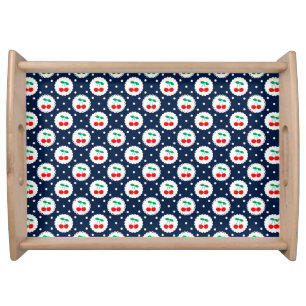Cherry Dot Pattern – Retro Fruit Gift & Decor Serving Tray