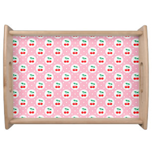 Cherry Dot Pattern – Retro Fruit Gift & Decor Serving Tray