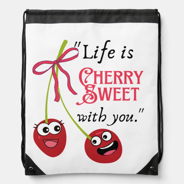 CHERRY  DRAWSTRING BAG (Front)