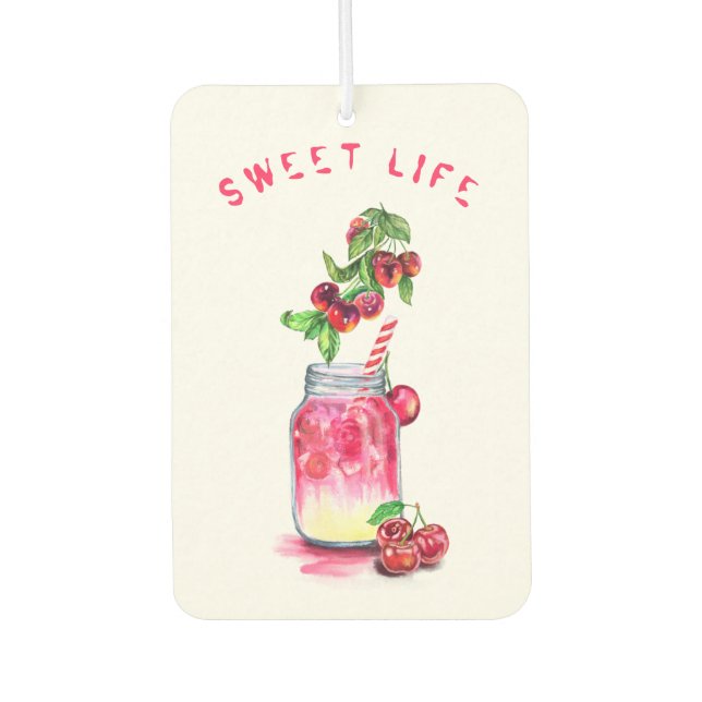 Cherry Drink Car Air Freshener (Front)