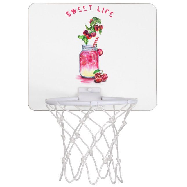 Cherry Drink Mini Basketball Hoop - Custom Text (Front)