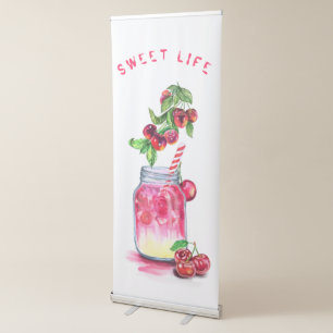 Cherry Drink Party Retractable Banners Custom Text