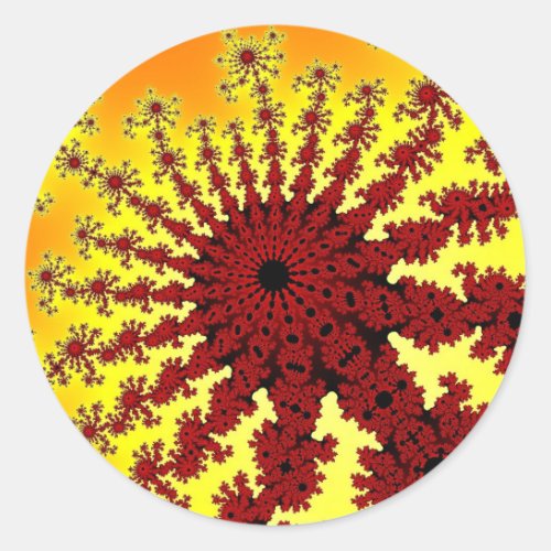 Cherry Firework Burst Classic Round Sticker