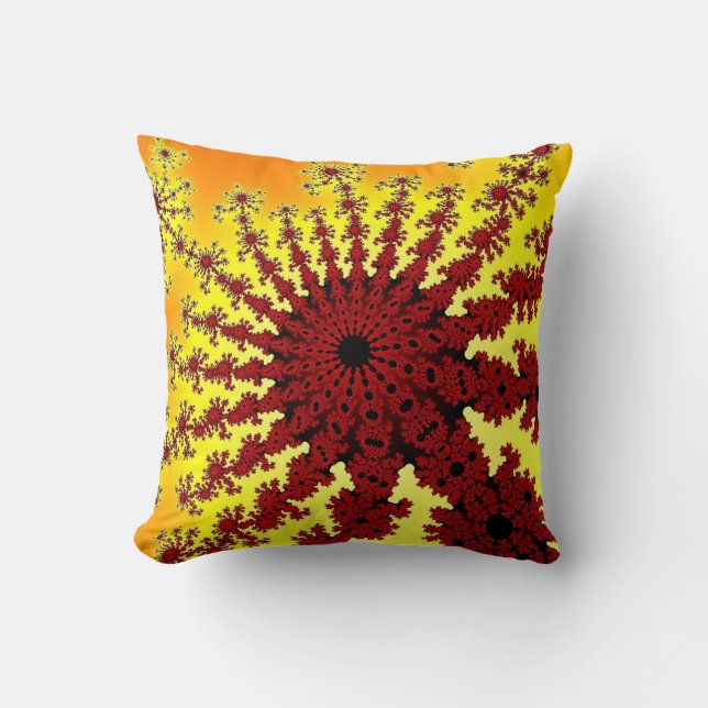 Cherry Firework Burst Throw Pillow (Front)