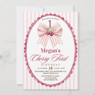 Cherry First Birthday Invitation