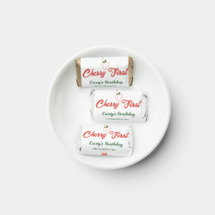 cherry first birthday red qr code bold retro green hershey's miniatures