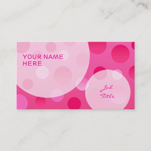 Customizable Cherry Fizz business card template bubbles