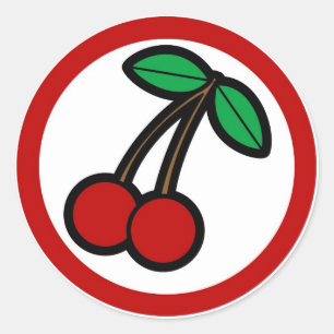 Cherry flavor visual circle sticker labels