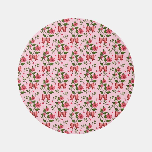 Cherry floral pattern Curtain Outdoor Rug (Front)