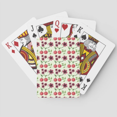 Cherry floral pattern  poker cards