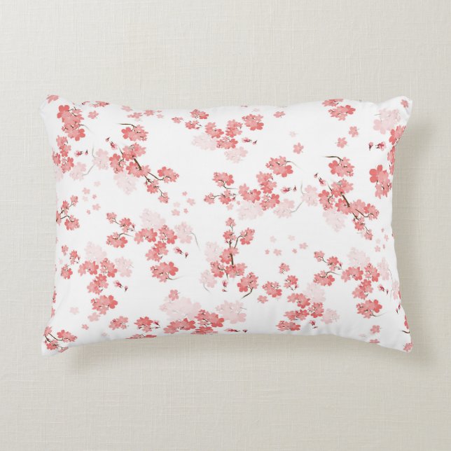Cherry Flower 2 Accent Pillow (Front)