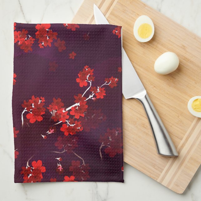Cherry Flower 3 Kitchen Towel (Quarter Fold)