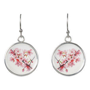 Cherry Flower Branch Earrings