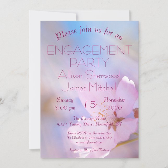 Cherry flower Heaven light personal Invitation (Front)